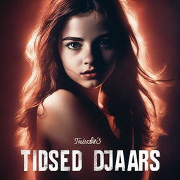 A thrilling book cover titled 'Twisted Dares' featuring a girl locked in a high-stakes truth or dare show