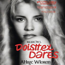 A thrilling book cover titled 'Twisted Dares' featuring a 26-year-old girl locked in a high-stakes truth or dare show