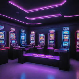 A high tech gaming platform named 'Game ON', featuring neon lights, modern design, futuristic interface, and an underlying vibe of excitement and adventure.