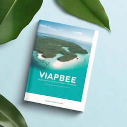 A book cover design featuring a lagoon scene viewed from above