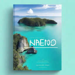 A book cover design featuring the panoramic view of Pianemo, Raja Ampat