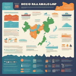 An infographic about the demography of Raja Ampat, including population distribution, age groups, gender ratios, and ethnic diversity