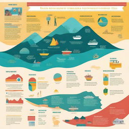 An infographic about the demography of Raja Ampat, including population distribution, age groups, gender ratios, and ethnic diversity