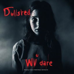 Create a horror novel cover with the title 'Twisted Dare'