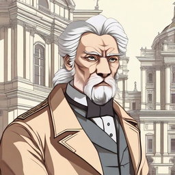 Create an illustration depicting a character from the early 19th century, reflecting the themes of dishonesty and hypocrisy