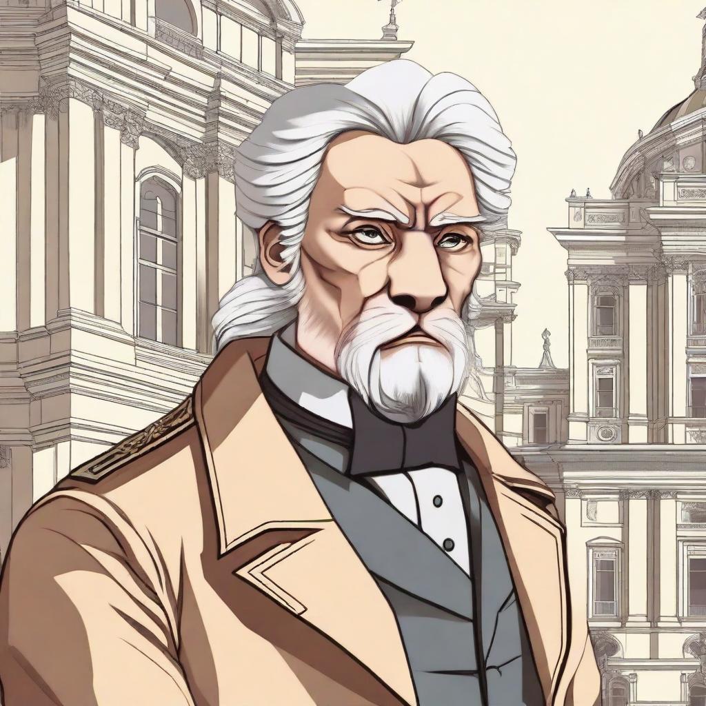 Create an illustration depicting a character from the early 19th century, reflecting the themes of dishonesty and hypocrisy