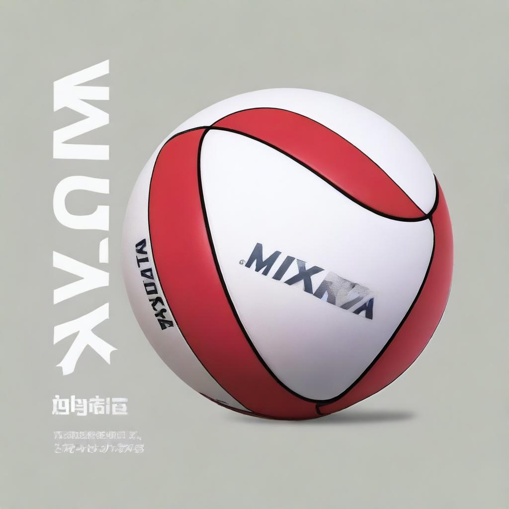 A banner featuring the Mikasa brand logo prominently displayed alongside a volleyball