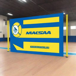 A 2x1 meter banner designed for brand exhibition on a volleyball court