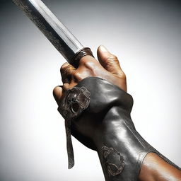 A detailed image of a pirate hand gripping a pirate sword