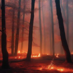 A mesmerizing scene featuring embers floating freely in the air, unbound by any constraints