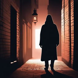 Create a mysterious character standing in a dark alley