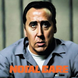 A movie poster featuring Nicolas Cage as a prison guard