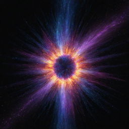 Dynamic visualization of vibrant, energetic particles, symbolizing the concept of dark matter energy