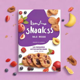 Crear una portada de libro llamado 'Snacks saludables' creado por Dayana Pérez Domelin