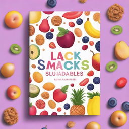 Crear una portada de libro llamado 'Snacks saludables' creado por Dayana Pérez Domelin