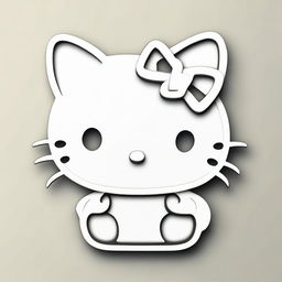 A CNC relief of Hello Kitty with a crab face