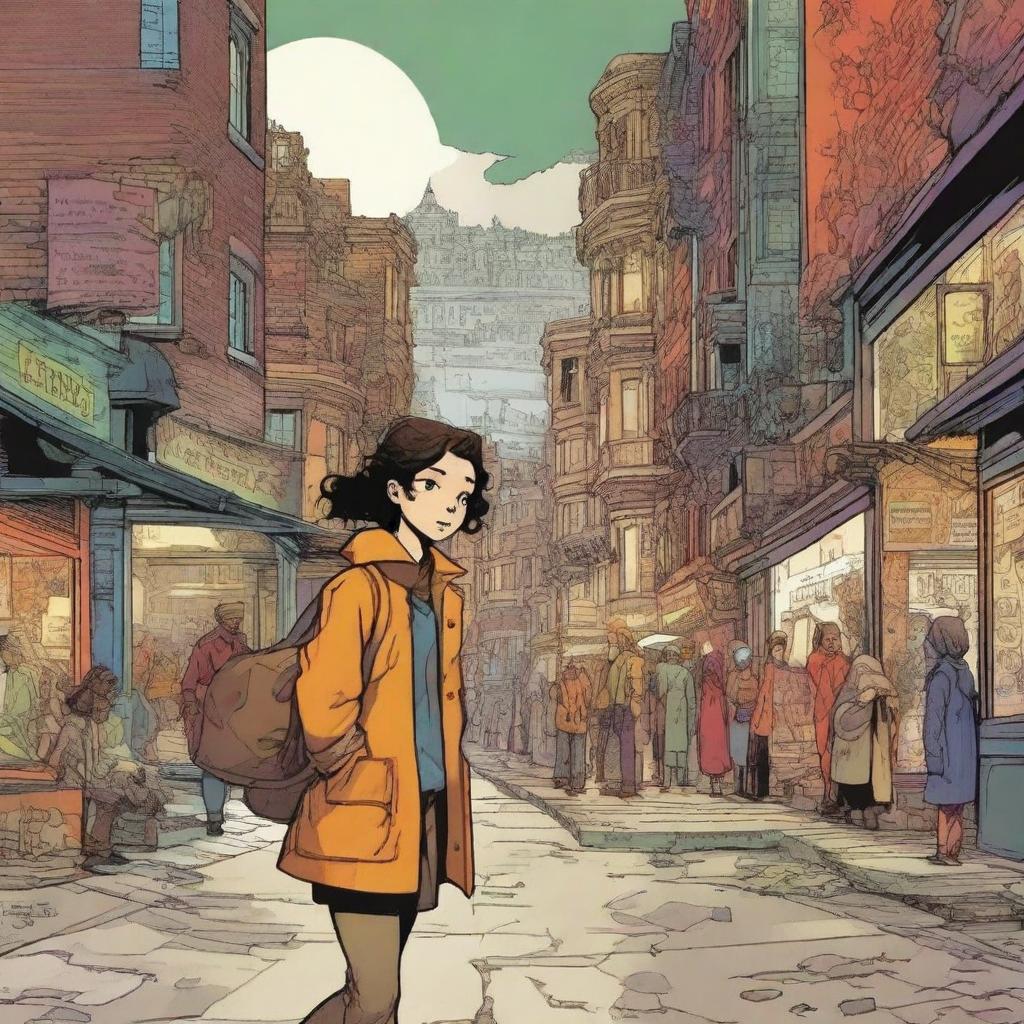 A captivating graphic novel cover featuring a mix of intriguing characters and a dynamic background