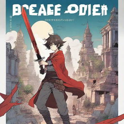 A fantasy graphic novel cover in anime style art