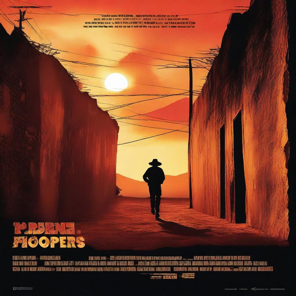 A movie poster depicting a person crossing a large wall in Mexico