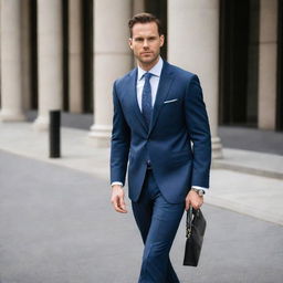 An image of a well-dressed individual in a stylish and professional corporate attire complemented with refined accessories