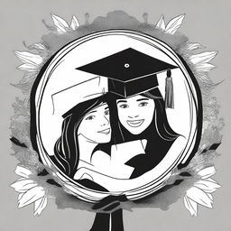 Create black and white covers featuring illustrations of graduation and affection