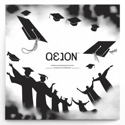 Create black and white covers featuring individual graduation illustrations