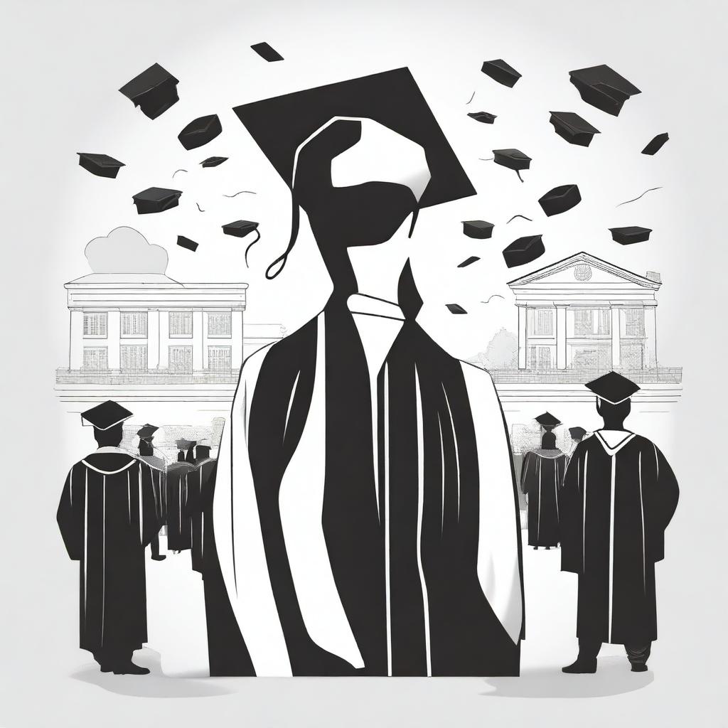 Create black and white covers featuring individual graduation illustrations