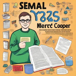 Create a book cover for 'Sheldon Cooper's Nerd Guide'