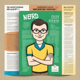 Create a book cover for 'Sheldon Cooper's Nerd Guide'