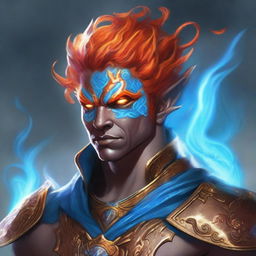 A detailed fantasy character portrait of a Genasi, an elemental being