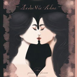 A captivating book cover featuring two women with long dark hair sharing a kiss