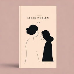 A minimalistic book cover featuring two women sharing a kiss