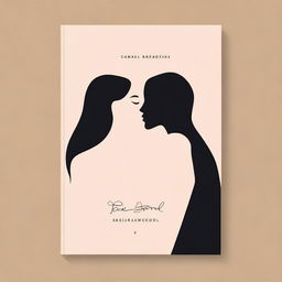 A minimalistic book cover featuring two women sharing a kiss