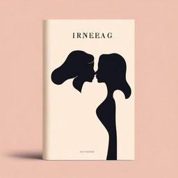 A minimalistic book cover featuring two women sharing a kiss