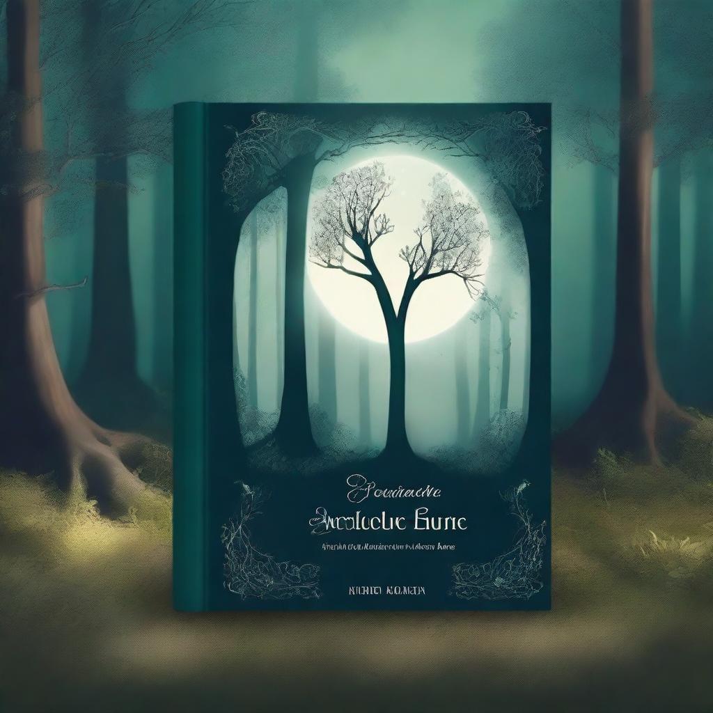 Create a book cover with an enchanting and mysterious design