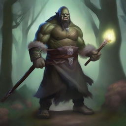 Create an image of a powerful mage orc