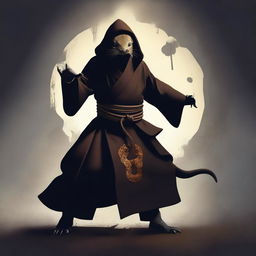 Create an image of a dark, magical skink monk