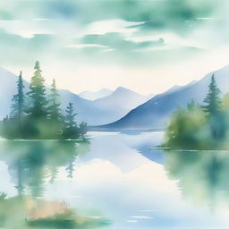 A watercolor painting of a serene lakeside scene, perfect for a book cover