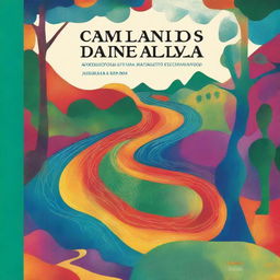 A book cover titled 'Caminhos das diversidades de uma Alma em Transição' featuring a winding path filled with different colors and textures, symbolizing various experiences and learnings