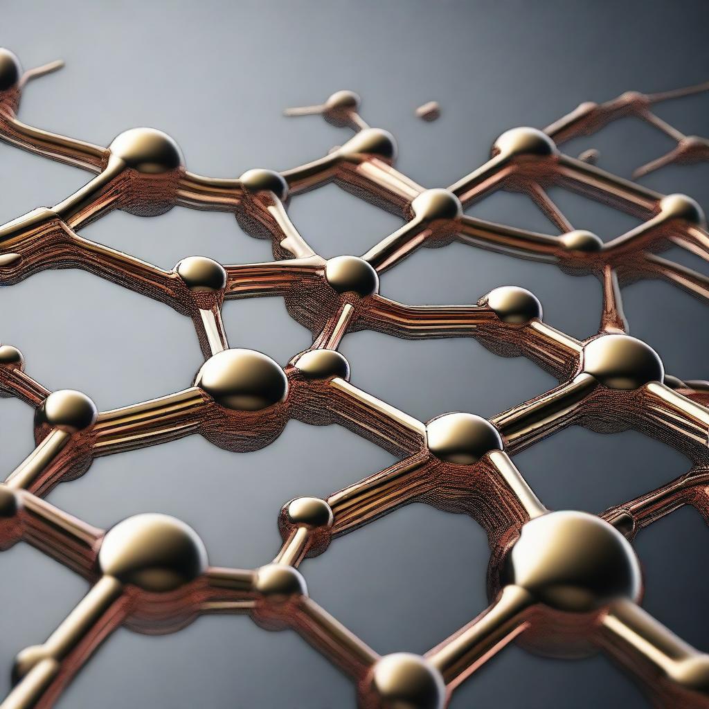 A detailed and intricate chemical structure rendered in a metallic design