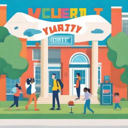 A vibrant and welcoming banner with the text 'WELCOME TO VARSITY' in bold, colorful letters