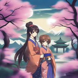 Create an image inspired by the anime 'Fushigi Yuugi'