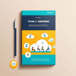 Create a book cover for a user guide application for family support teams in Temanggung Regency