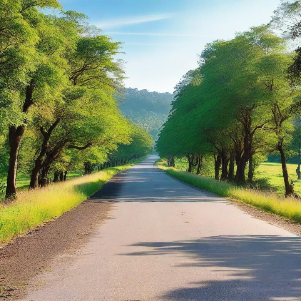 A serene image of a long, winding road stretching into the horizon