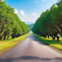 A serene image of a long, winding road stretching into the horizon