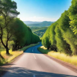 A serene image of a long, winding road stretching into the horizon