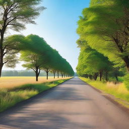 A serene image of a long, winding road stretching into the horizon