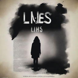 Create an eerie poster for a horror book titled 'Lies'