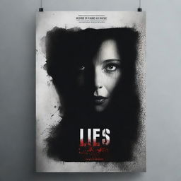 Create an eerie poster for a horror book titled 'Lies'