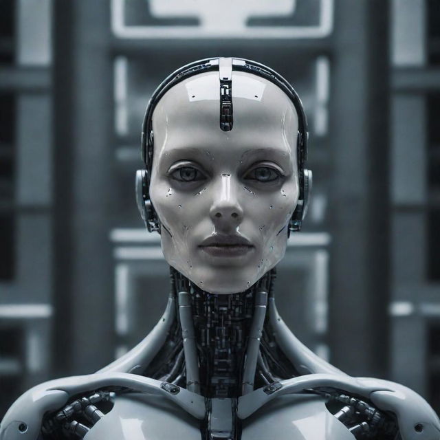 Depict a futuristic scenario showing artificial intelligence with dominion over humans in a dystopian society, ensuring to represent the negative impact on humanity.